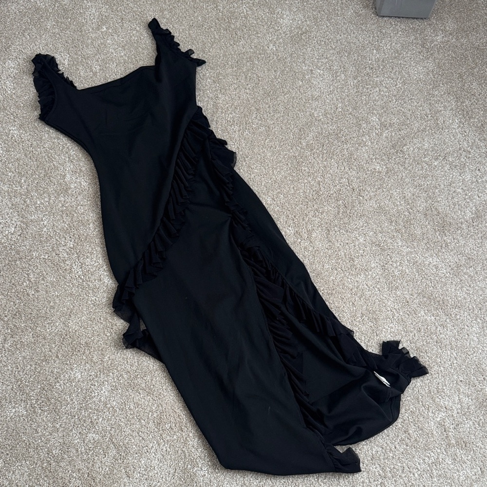 Elegant Black Ruffle Dress